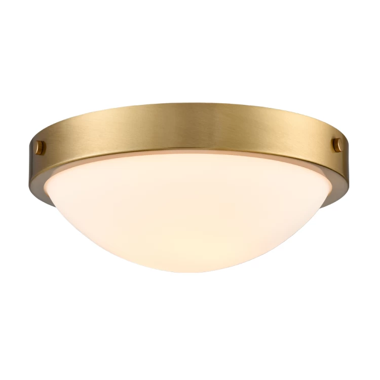 Brass Modern Flush Mount Ceiling Light (12 Inch) | Claxy