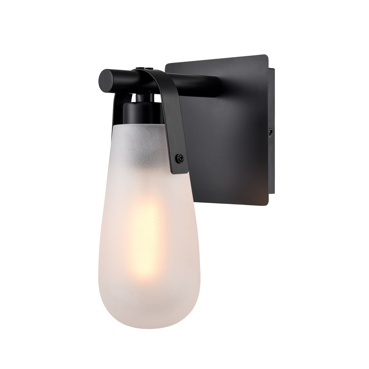 Modern Black with Frosted Glass Raindrop Wall Sconce 1-Light