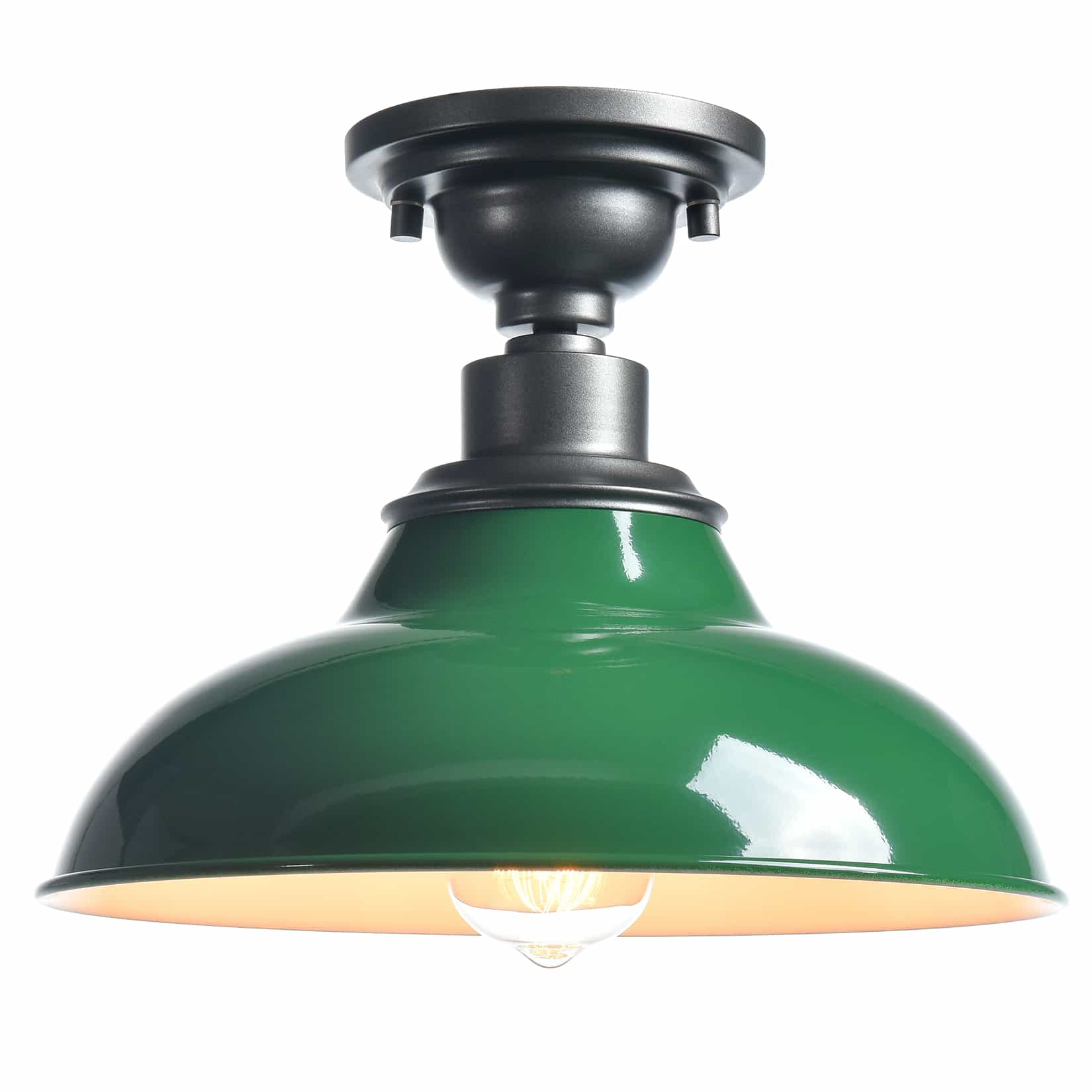 Farmhouse Ceiling Light Green Semi Flush Mount Lighting