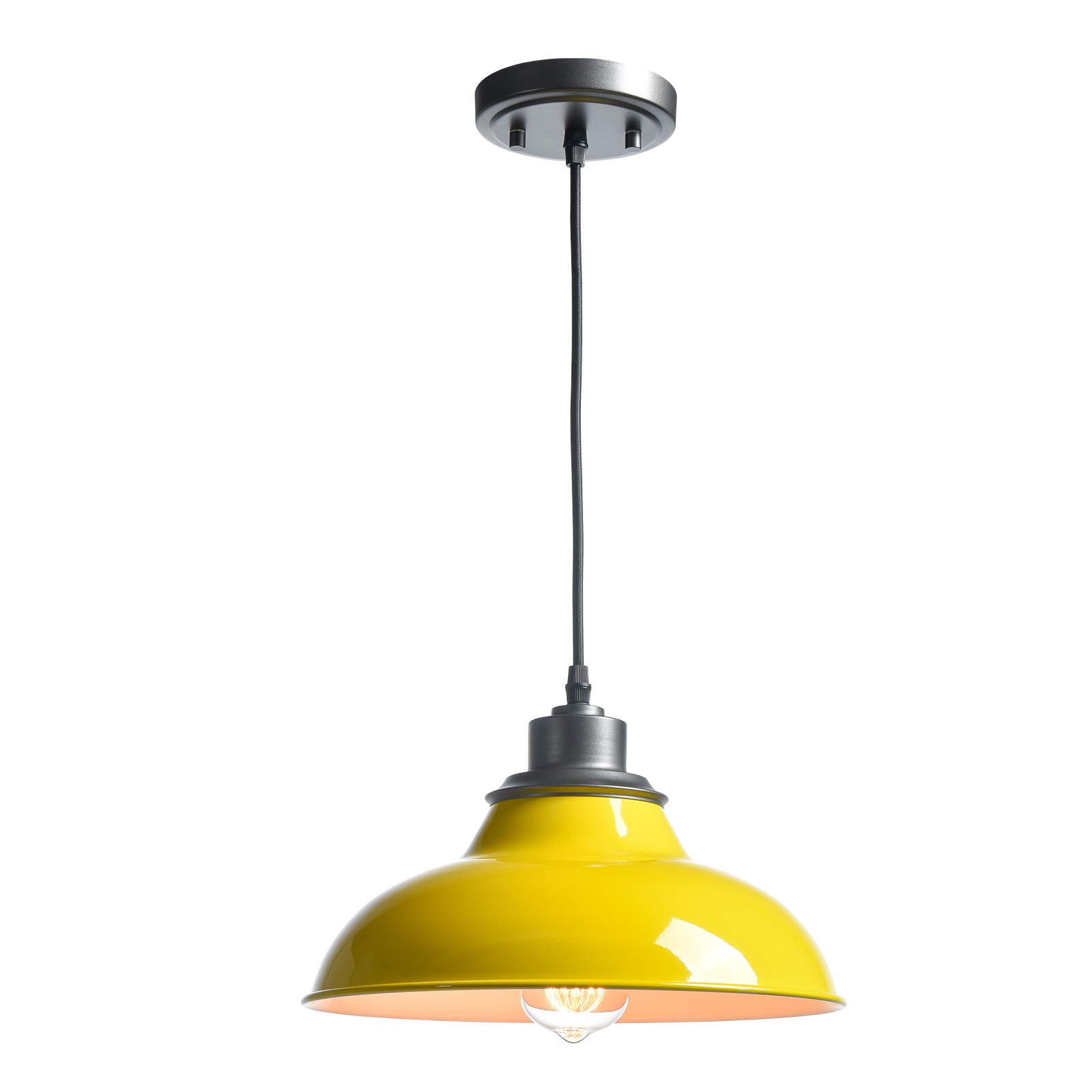 Yellow Pendant Light Fixture Dome Kitchen Island Pendant Lights