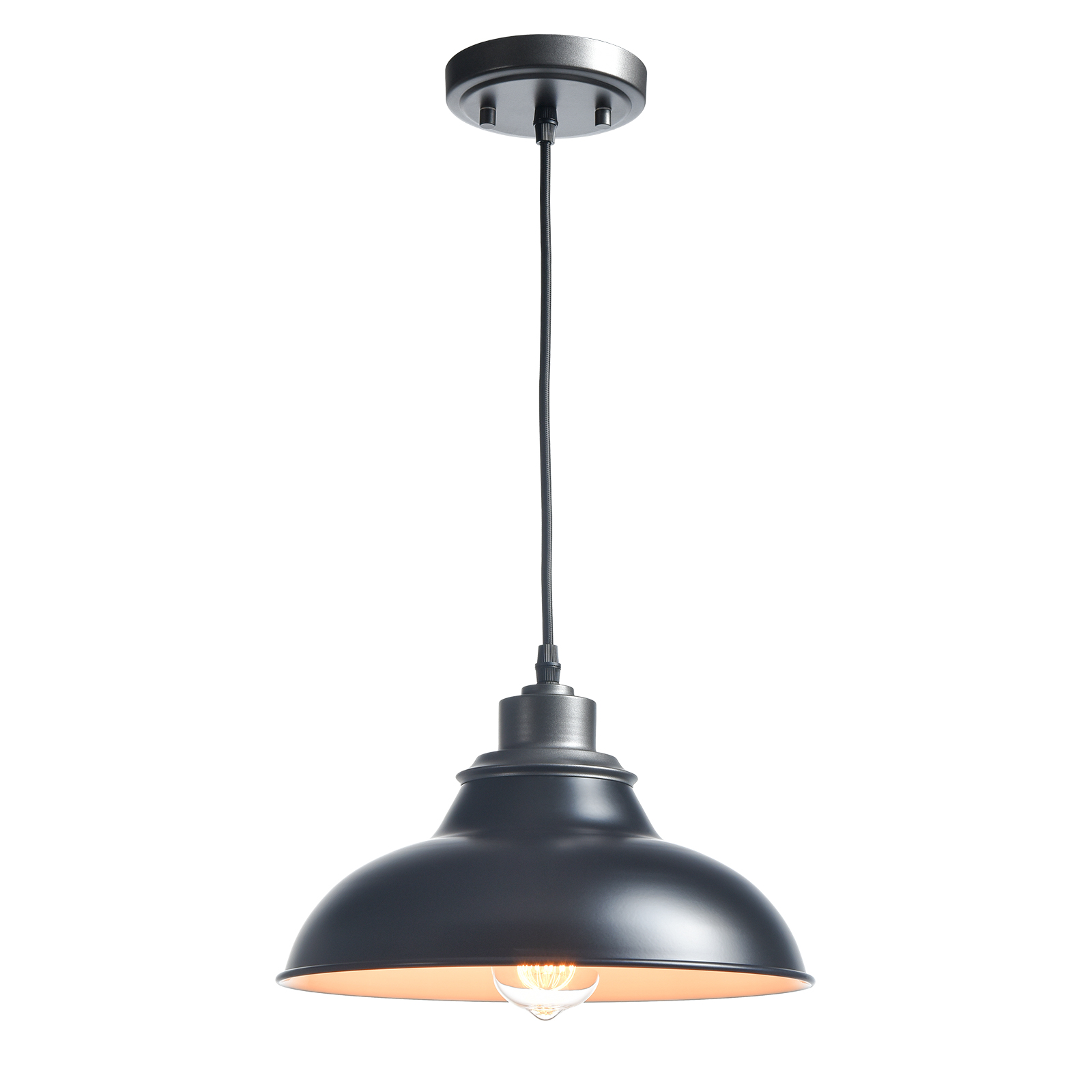 Black Pendant Light Fixture Dome Kitchen Islands Hanging Light