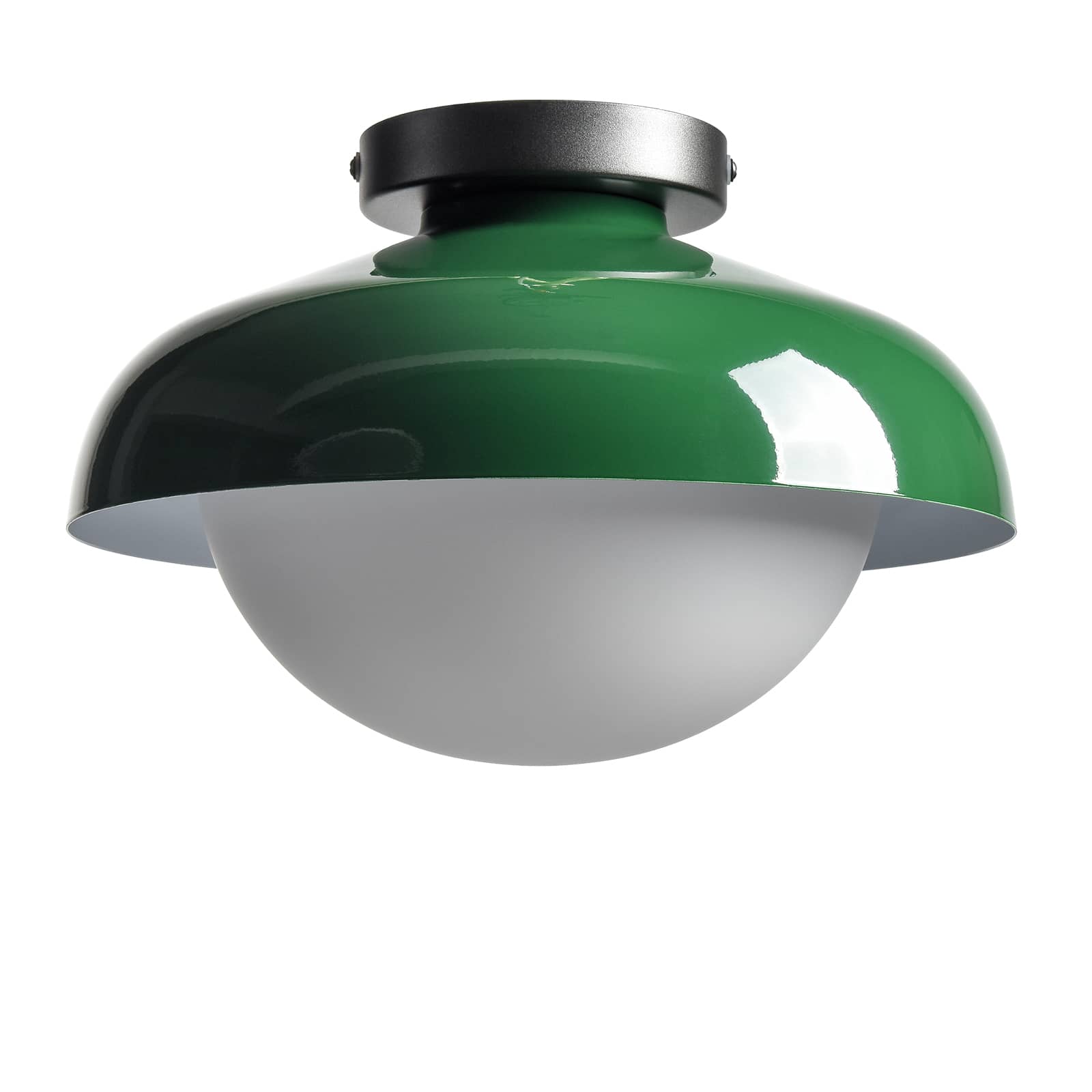 Modern Green Barn Ceiling Light Fixture Opal Glass Shade