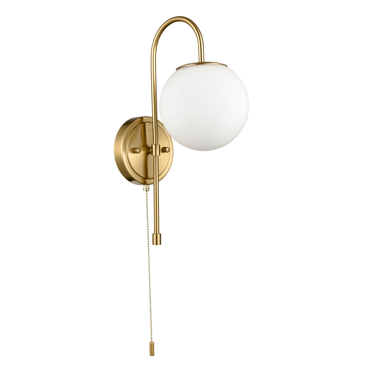 Mid Century Globe Sconce with Pull Chain