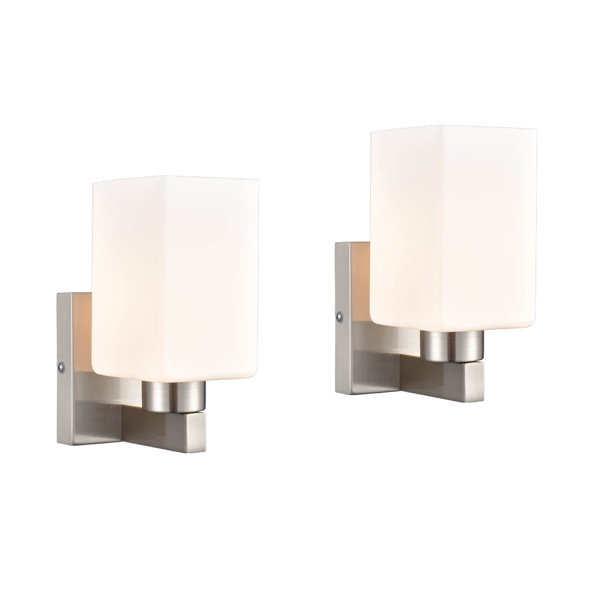 2-Pack Brushed Nickel Wall Sconce Modern Bathroom Vanity Light