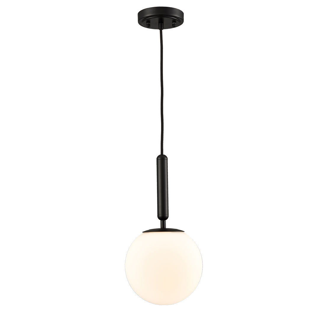 Modern Globe Pendant Lighting for Kitchen Island Black 8 Inch