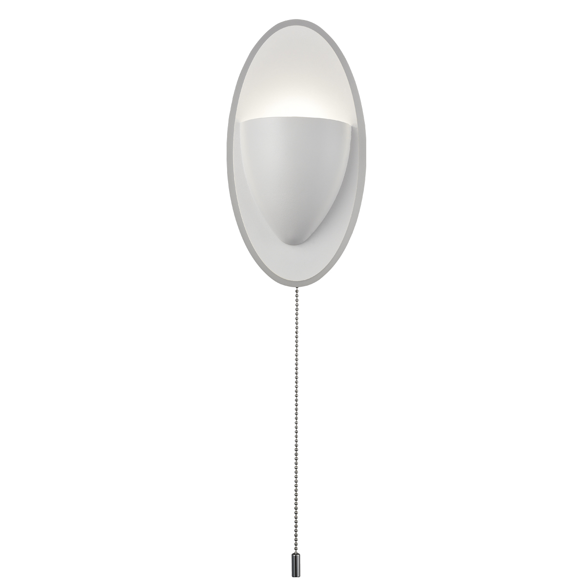 White Bedside LED-15W-4000K Wall Light, Simple and Small Wall Sconce with Pull Chain Switch