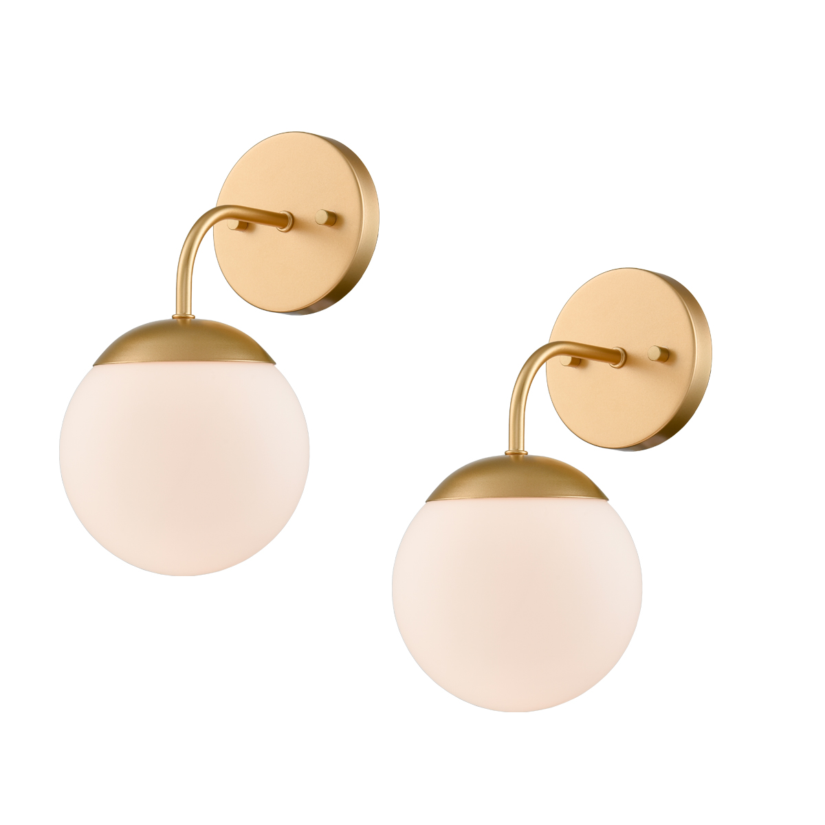 Brass Mid Century Modern Wall Light for Bathroom Vanity Light Set of 2