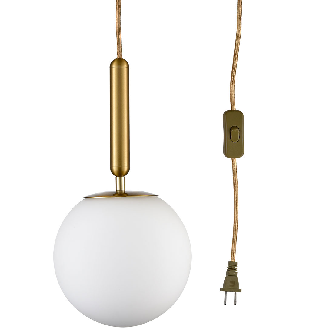 Mid Century Plug in Pendant Lighting with Cord 8 Inch