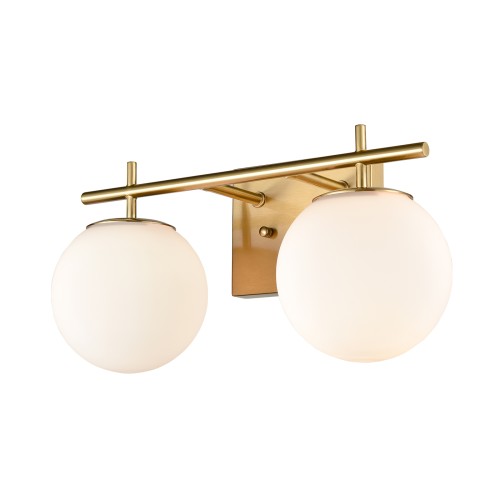 Modern Two Globe Vanity Light Milky Glass