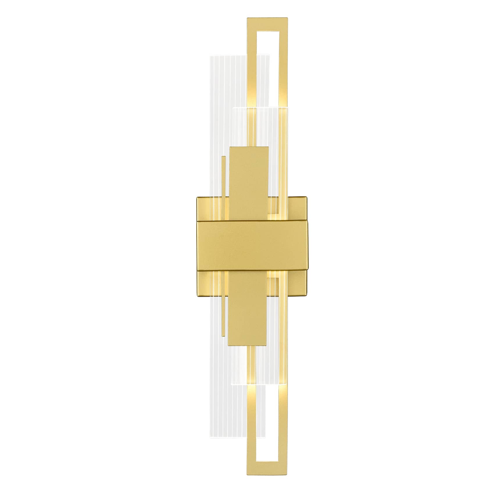 Modern LED Wall Sconce Gold Rectangle Wall Lamp with Acrylic Shade 4000K