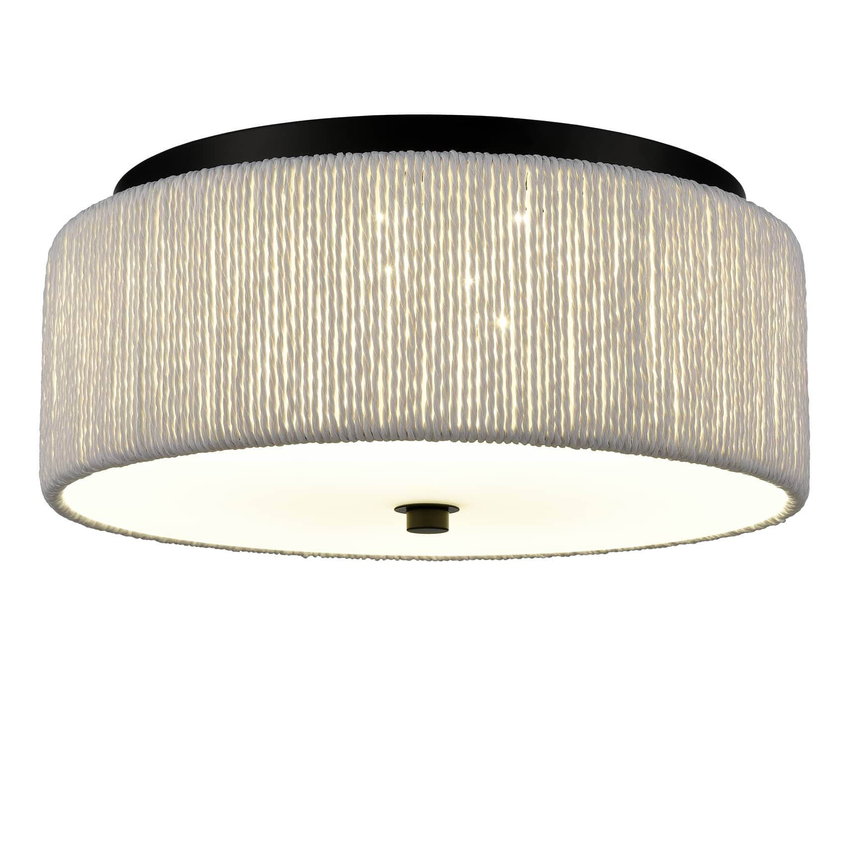 LED Flush Mount Ceiling Light White Paper Twine Shade