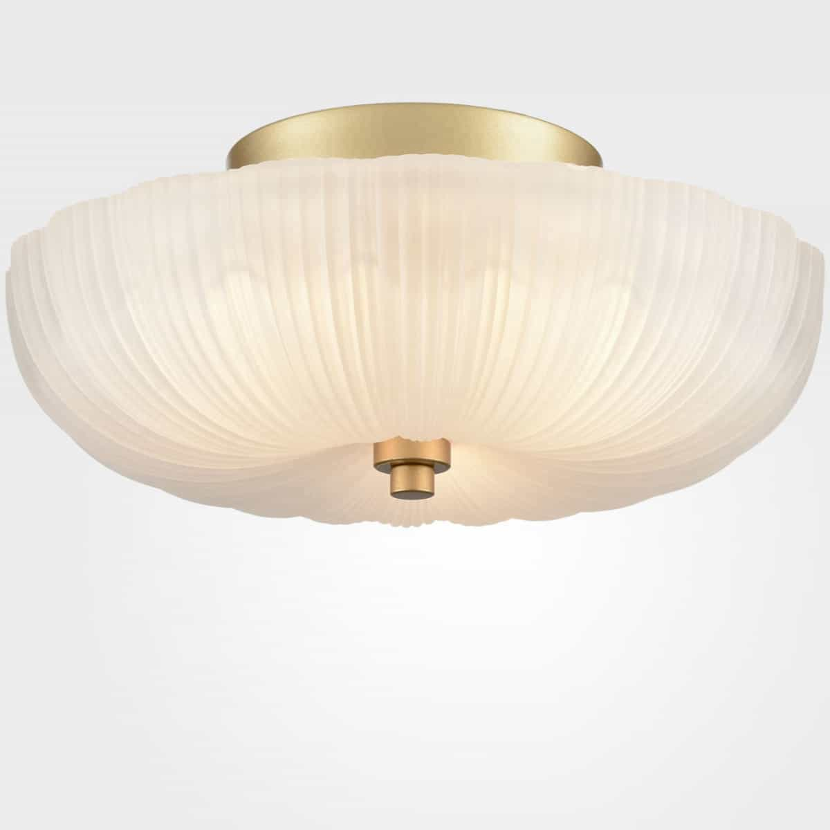 Modern 3-Light Ceiling Light Brass with 12 Inch Sanding Glass 