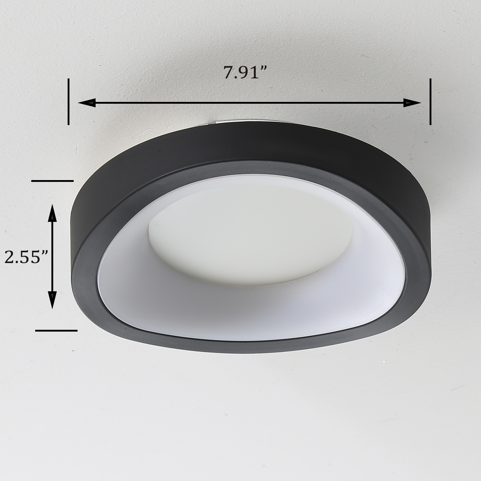 Led Flush Mount Ceiling Light Black 4000 K 10 W 8 Inch Round | Claxy