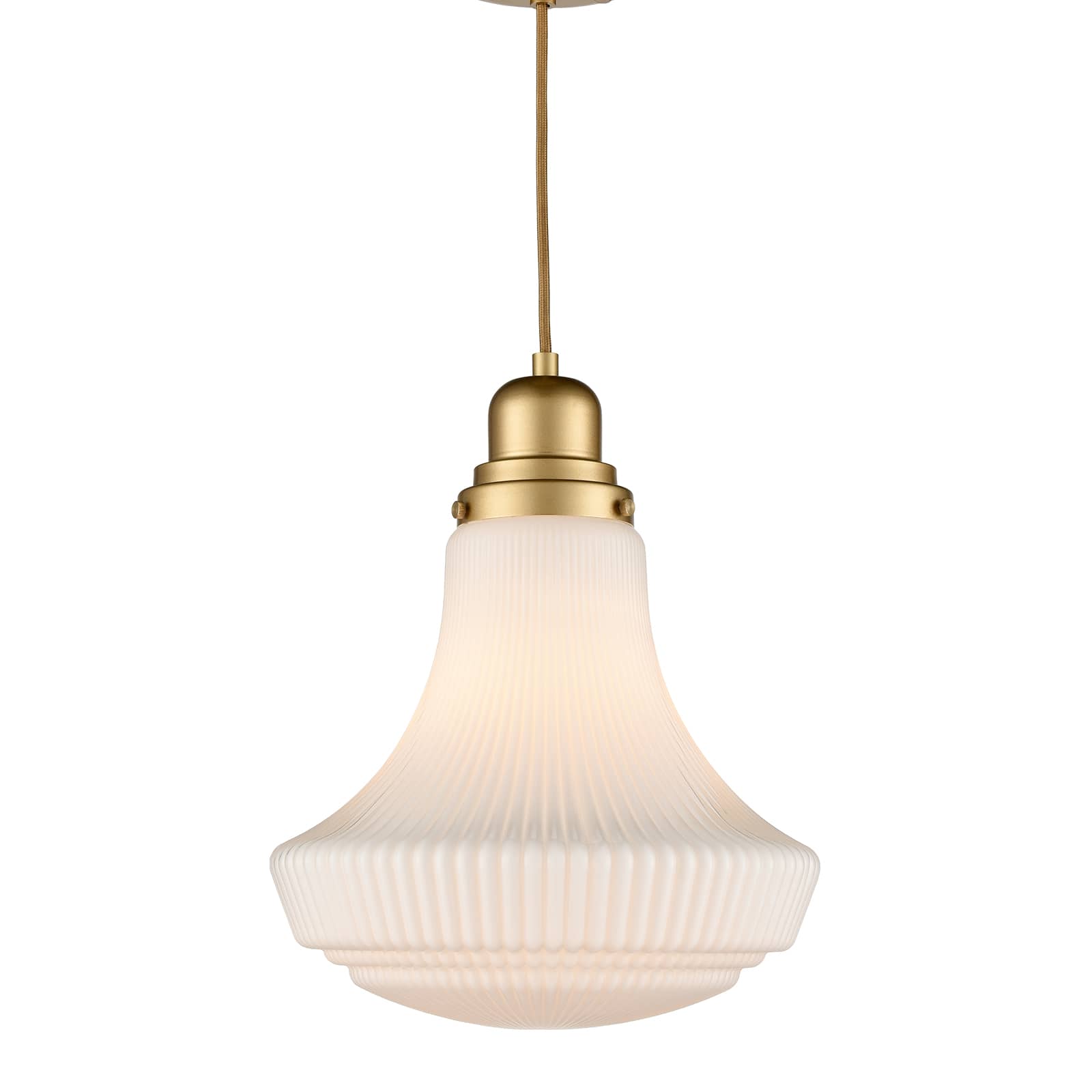 Modern Gold Pendant Light with Vase Shaped Glass Shade