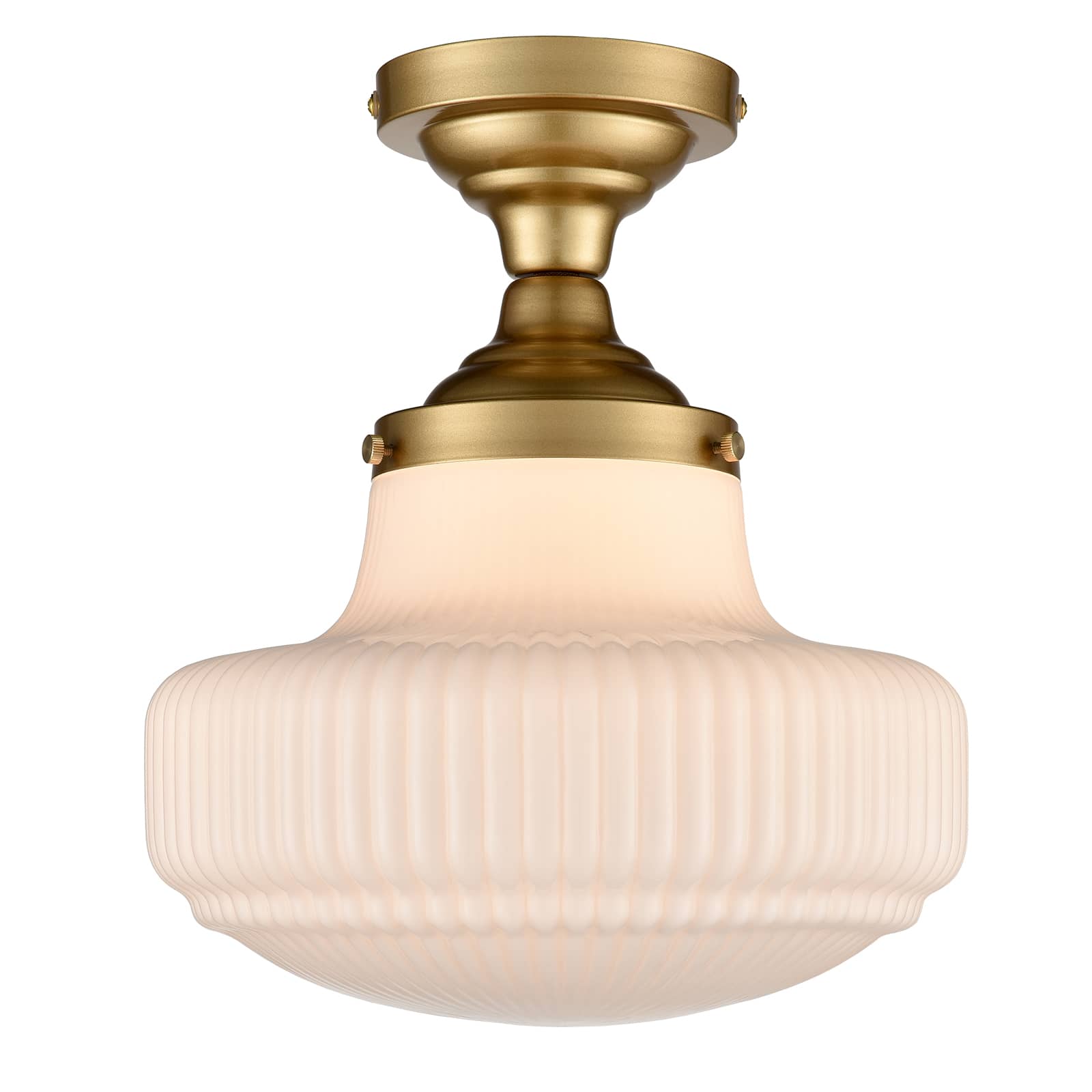 Modern Gold Ceiling Light with Textured Glass Shade