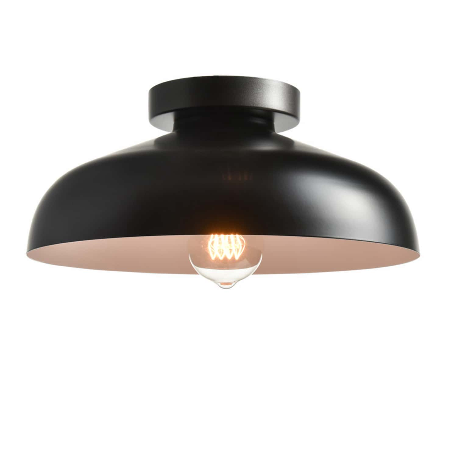 Industrial Ceiling Light with 12-Inch Metal,Black