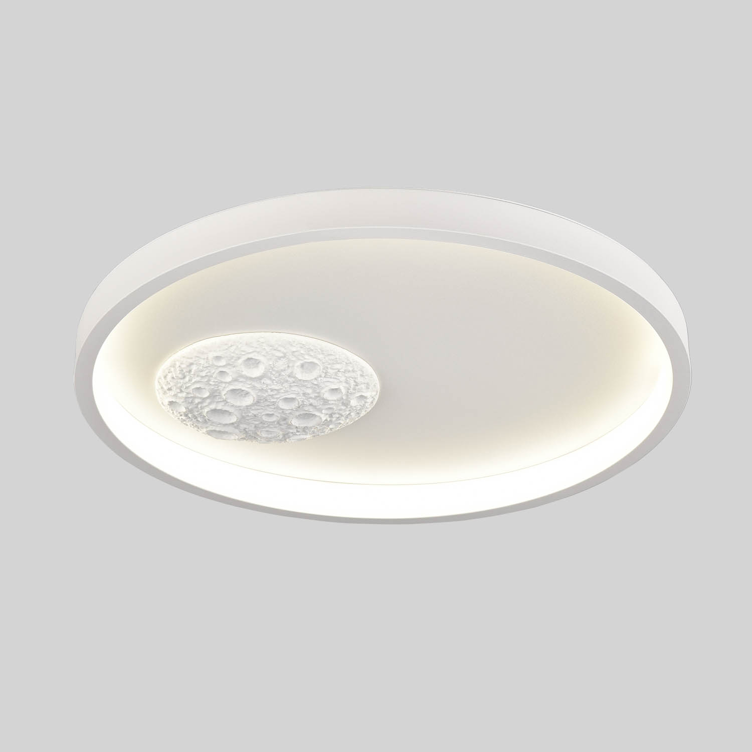 White Round LED Flush Mount Ceiling Light 4000K 18W