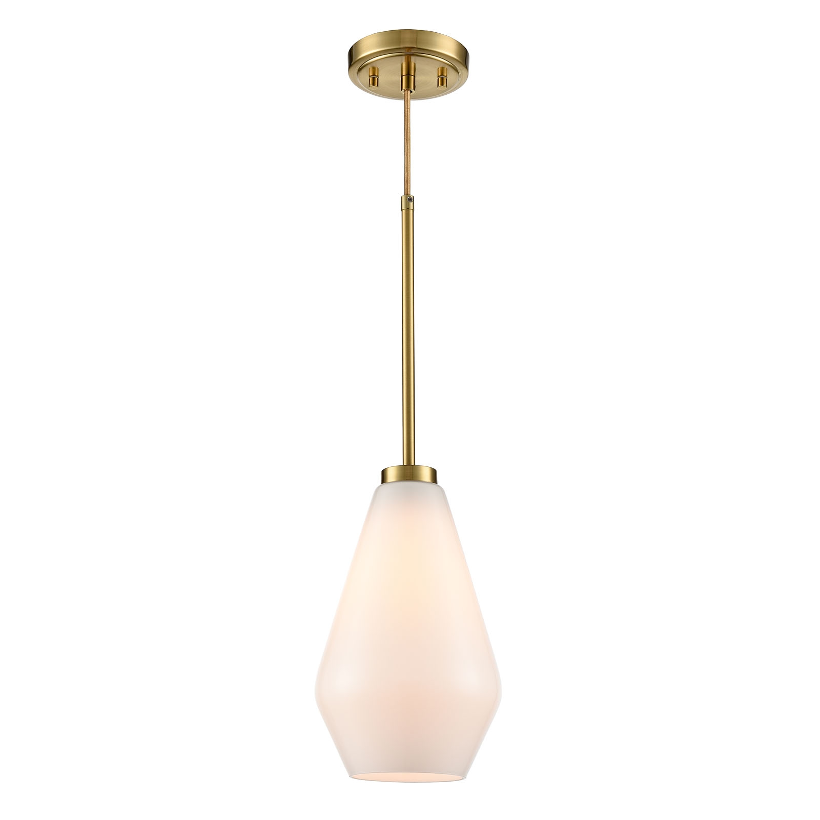 Gold Pendant Light Fixtures  Adjustable Light for Kitchen Island Milky Glass