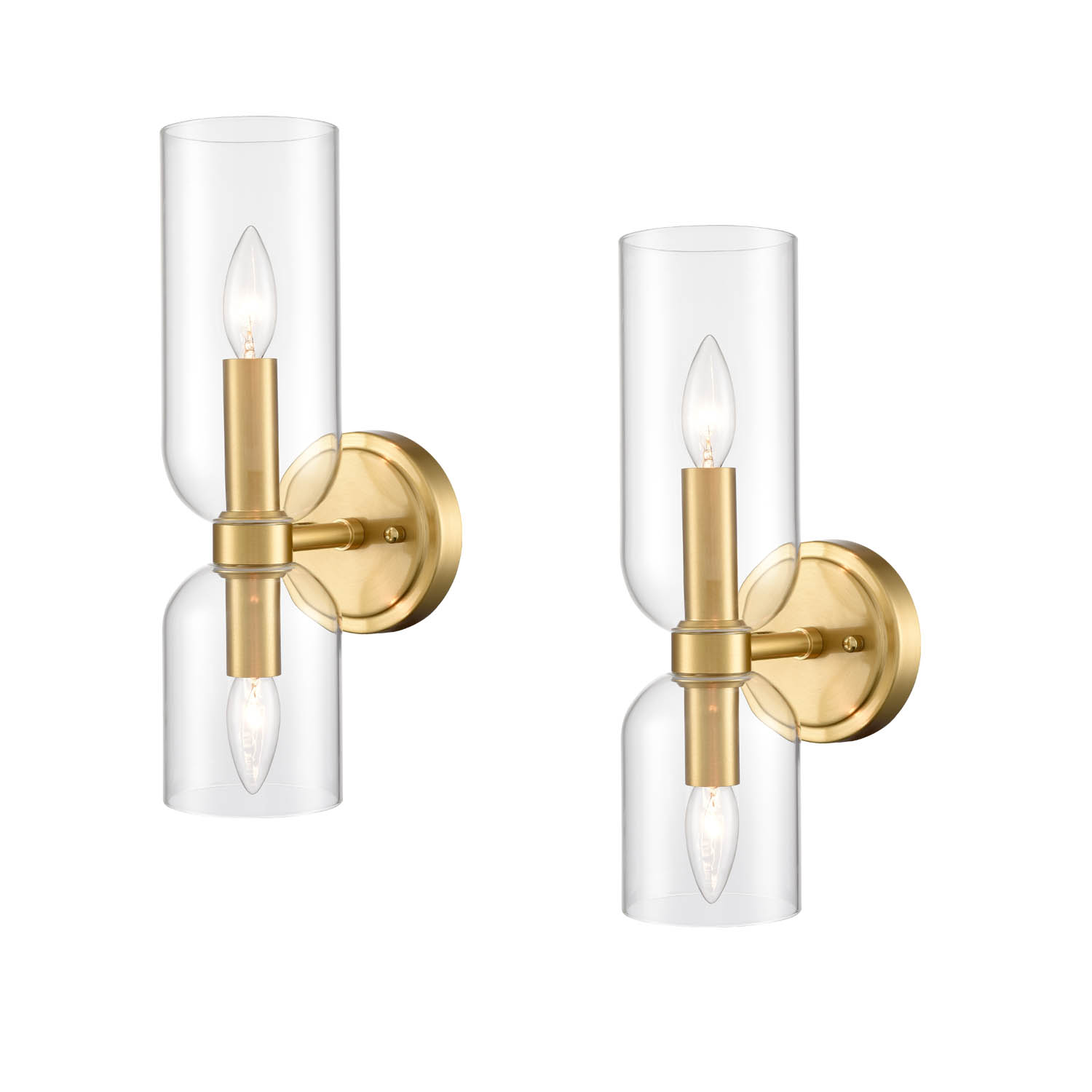 Gold Wall Sconces Set of Two 2-Light Modern Wall Light Bathroom Vanity Light