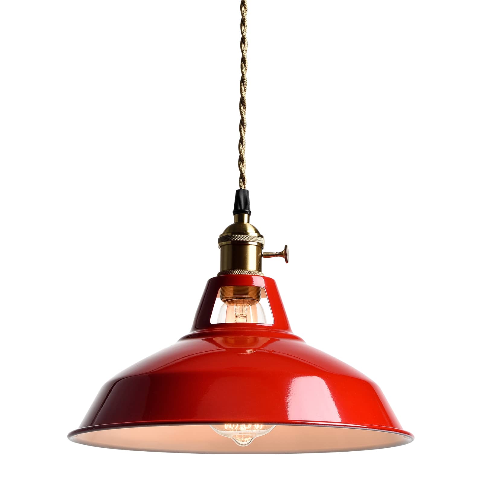 Industrial Modern Pendant Light Kitchen Island Red Metal Barn