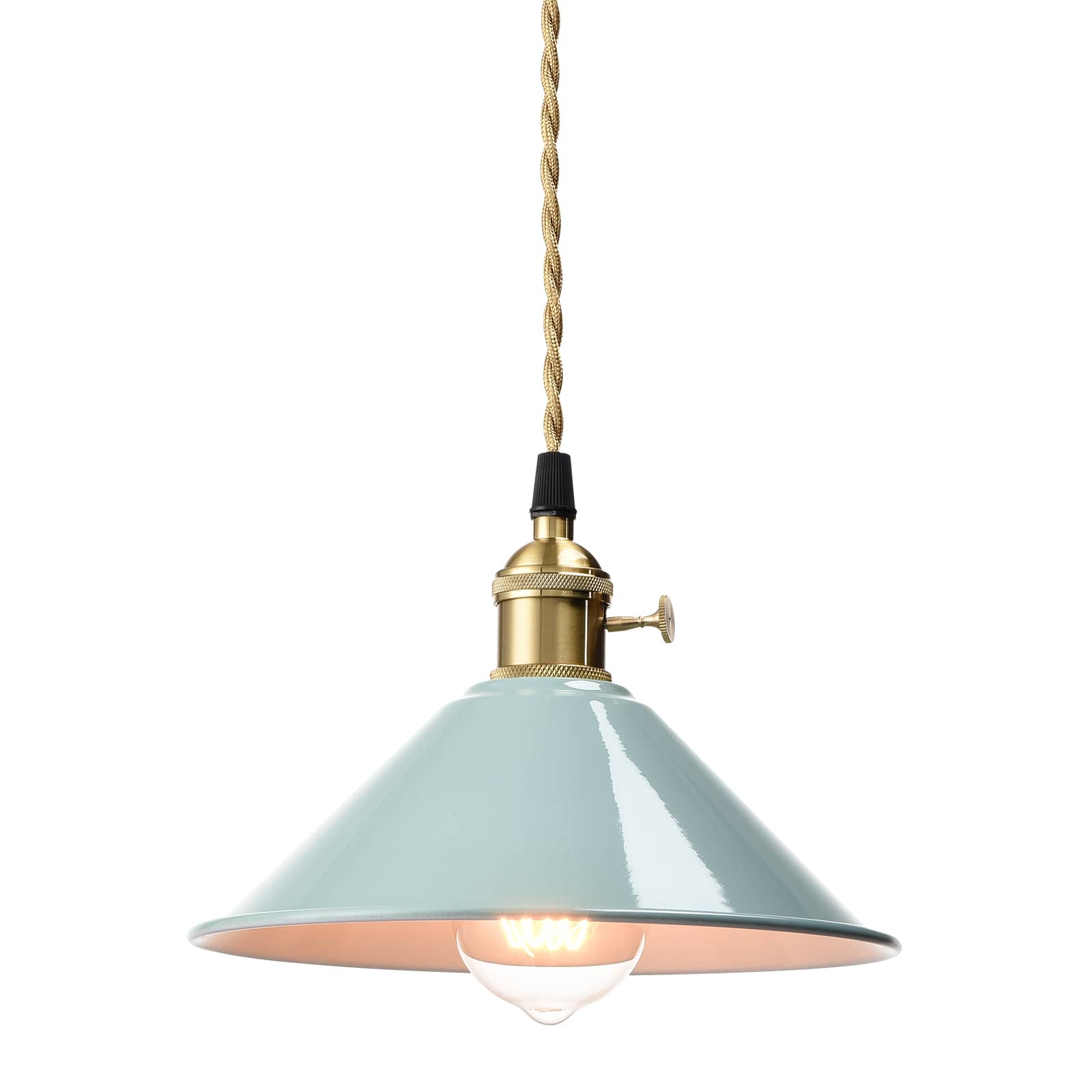 Modern mini Metal Sea Blue Pendant Light with Switch