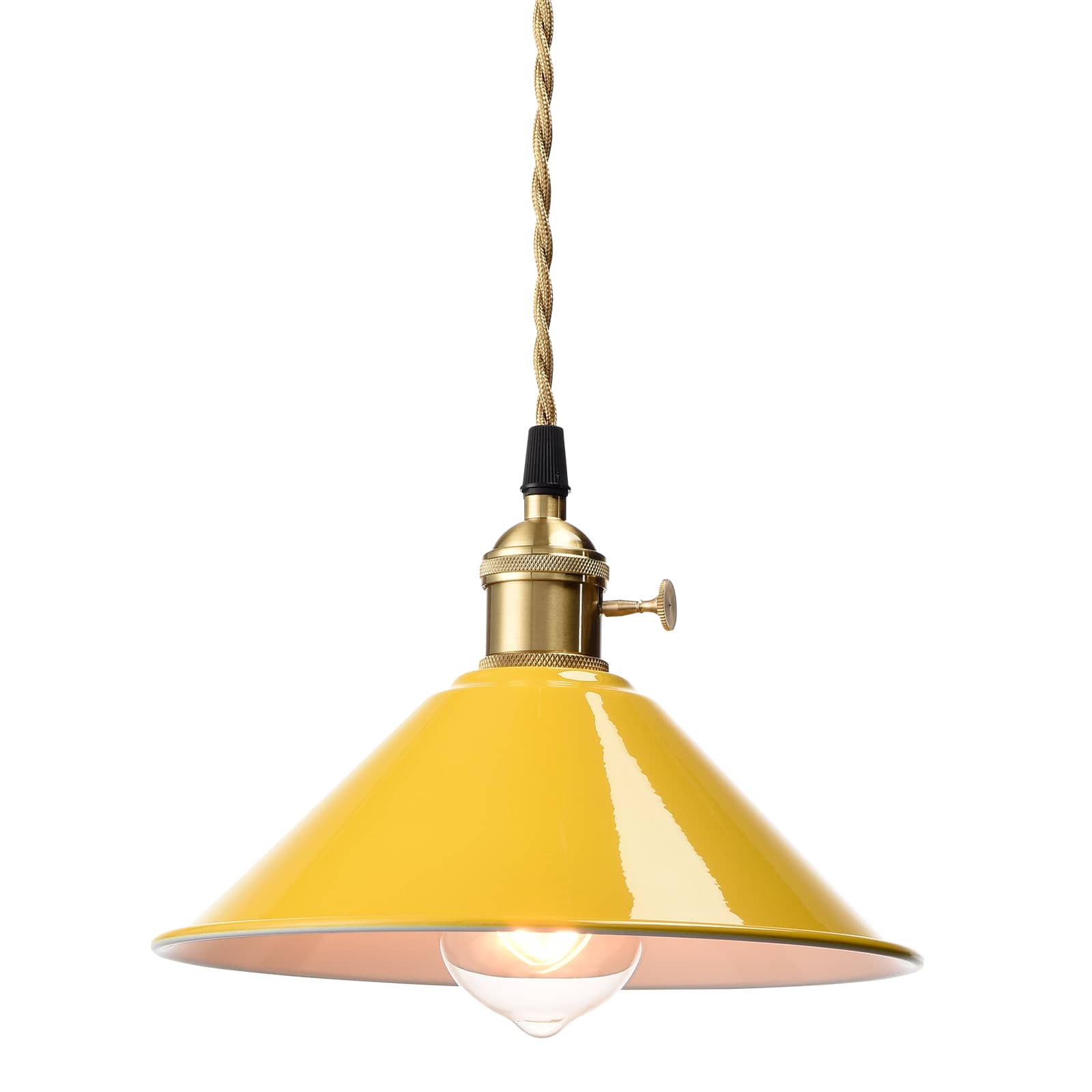 Modern Nordic mini Pendant Light Yellow Shade with Switch