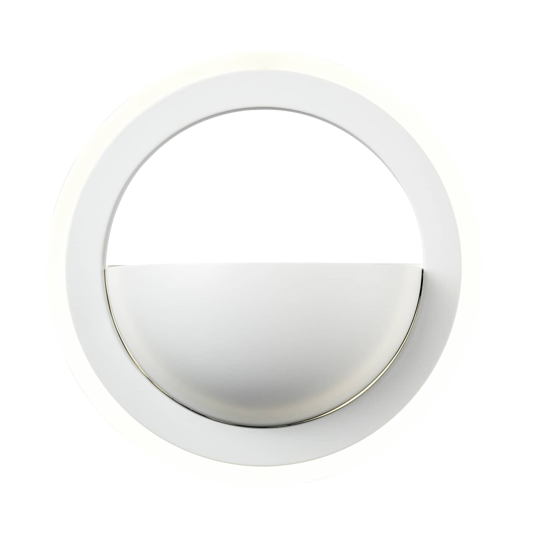 Modern Round LED Wall Sconce White Moon Shaped 9W 4000K