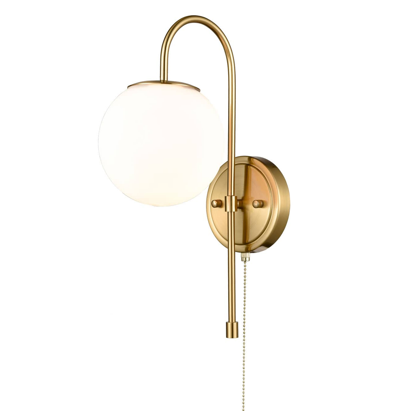 Claxy 10.5 in. 1-Light Brass Modern Wall Sconce with Standard Shade