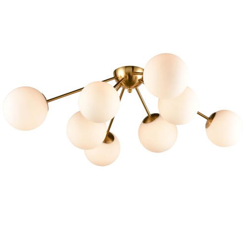 Brass Sputnik Globe Chandelier - 8 Light