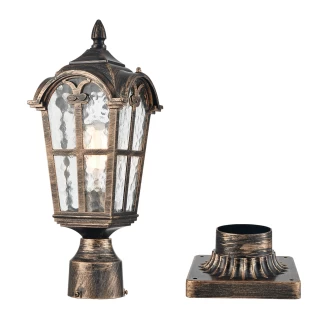 Farmhouse Outdoor Post Light Fixture Pole Lantern Antique Brass