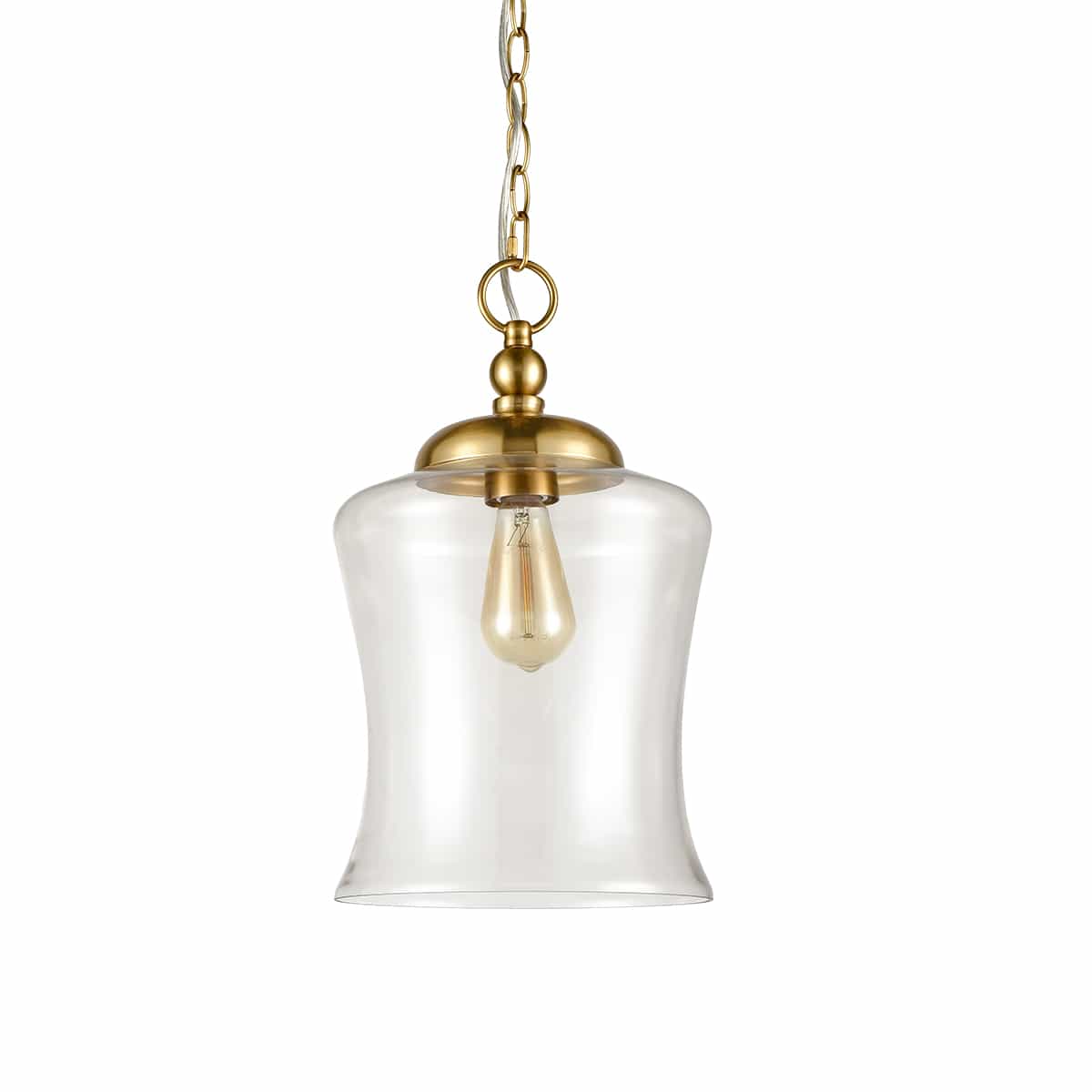Brass Modern Clear Glass Industrial Pendant Light
