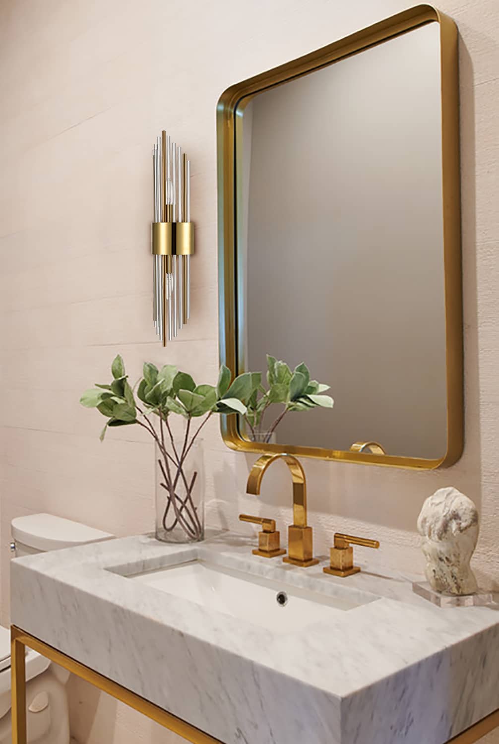 Charles Luxury Wall Mounted Solid Brass Clear Crystal Bathroom