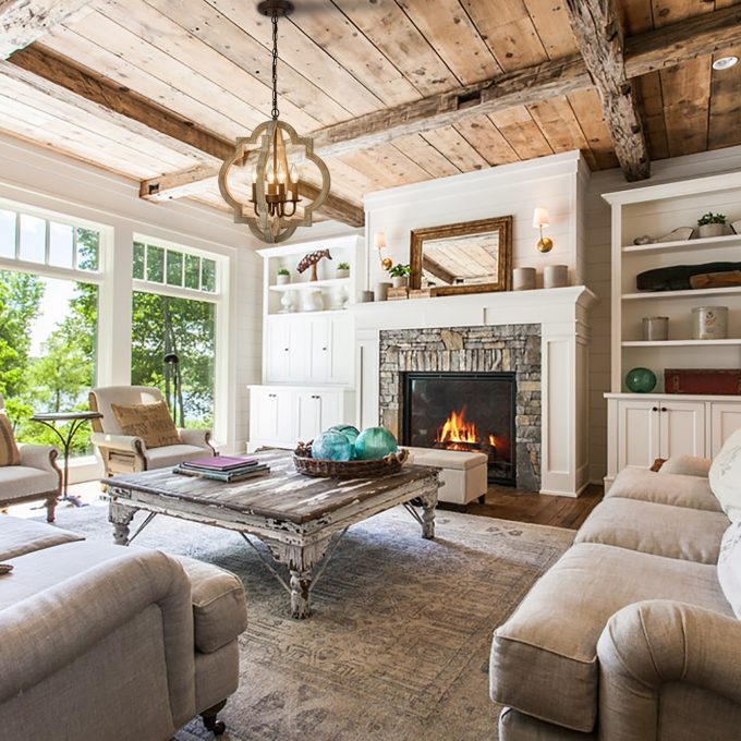 Farmhouse White Wood Chandeliers Orb Dining Room Chandelier