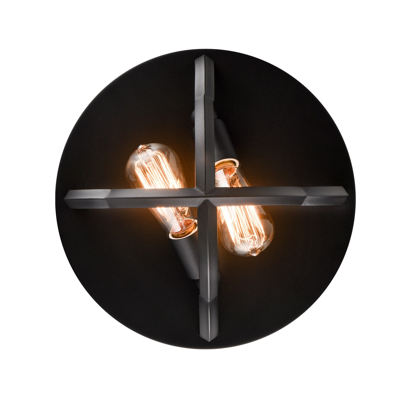 Industrial Matte Black Flush Mount Ceiling Light Metal ...