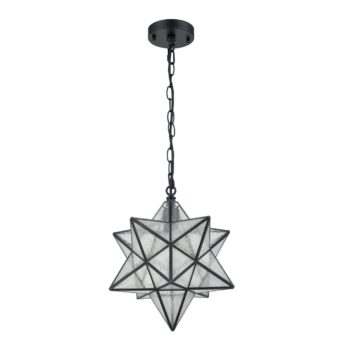 Seeded Glass Shade Moravian Star Pendant Light (14 inch) | Claxy