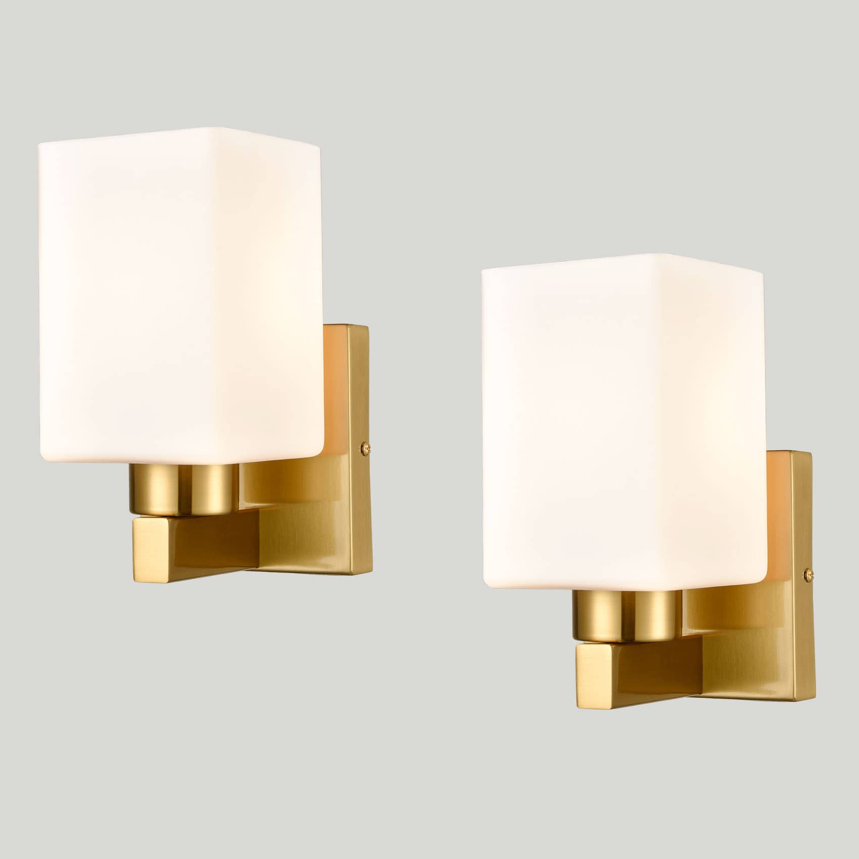 2-Pack Brass Wall Sconce Modern Bathroom Light | Claxy