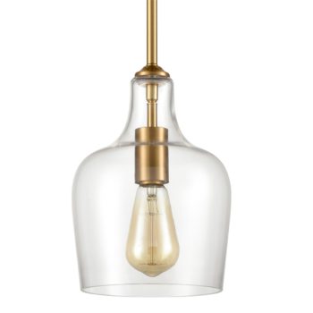 Open Glass Drum Shade Modern Brass Ceiling Light | Claxy