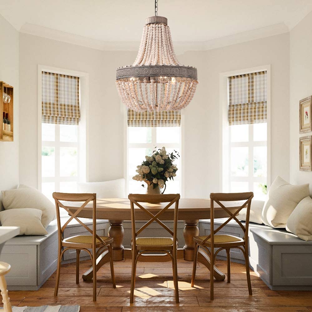 beaded chandelier living room