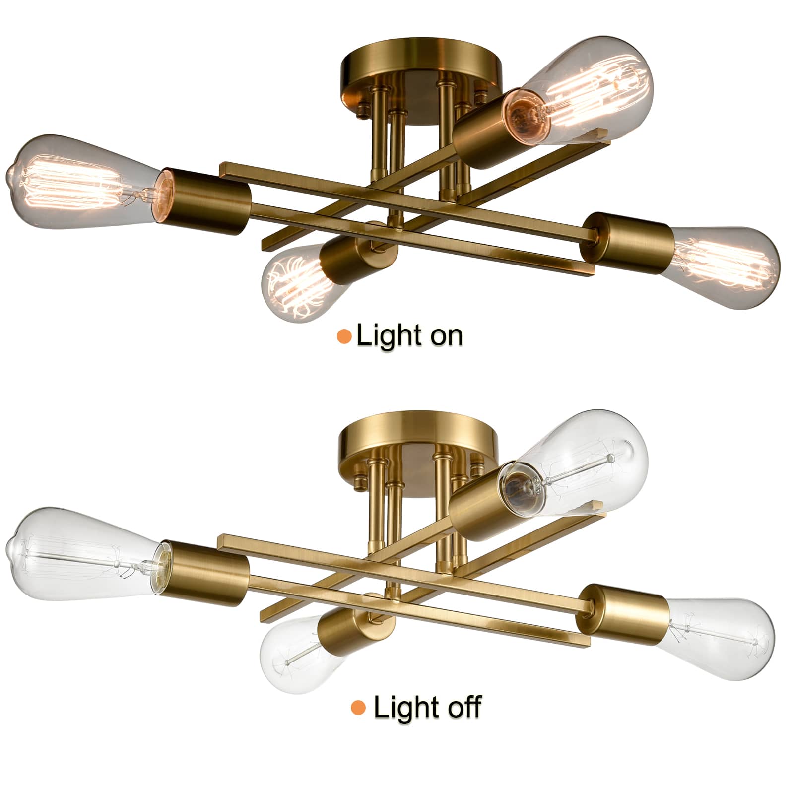 brushed gold flush mount ceiling light