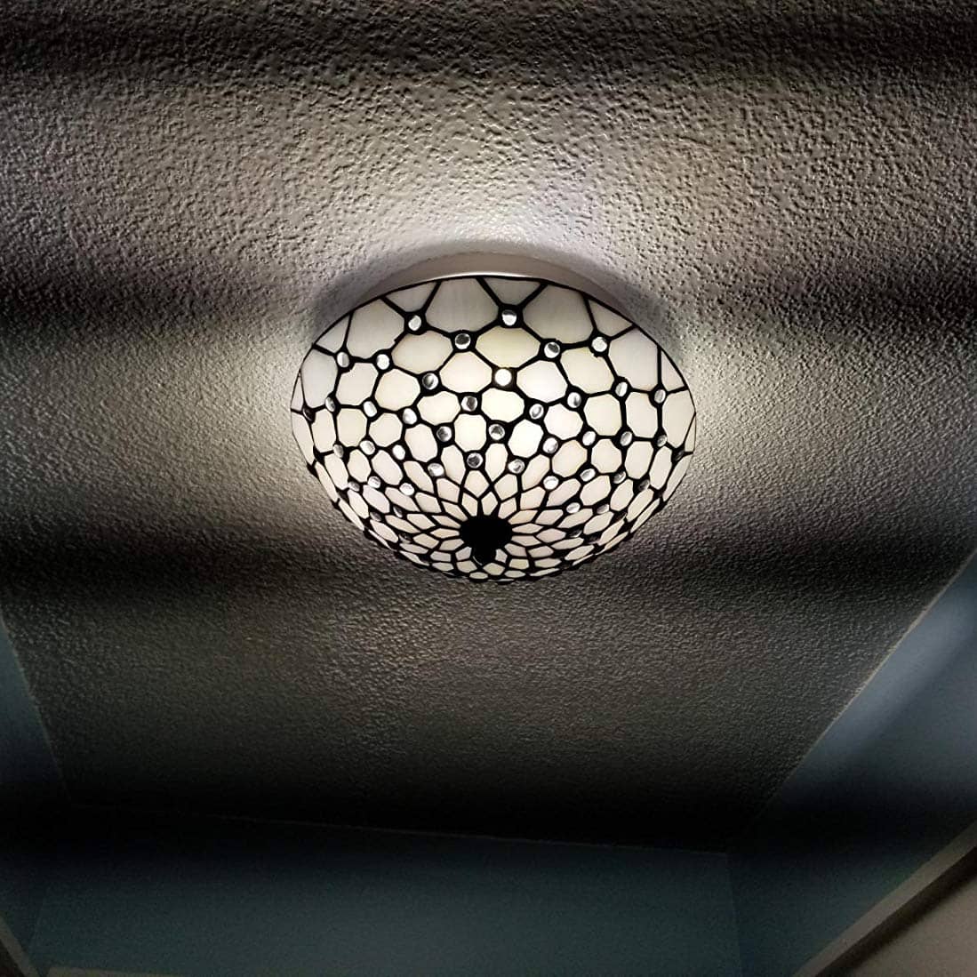 stained glass flush ceiling light