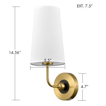 Modern Gold Wall Sconces Set of 2 Living Room Wall Lamps