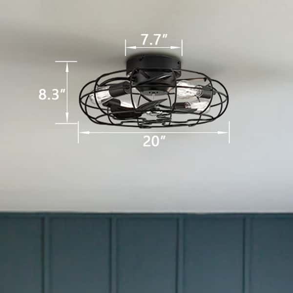 Black Caged Ceiling Fans with Lights and Remote | Claxy